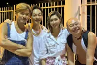 HK actress Nancy Wu visits Joel Chan, Bob Lam & Oscar Leung on film set in Malaysia