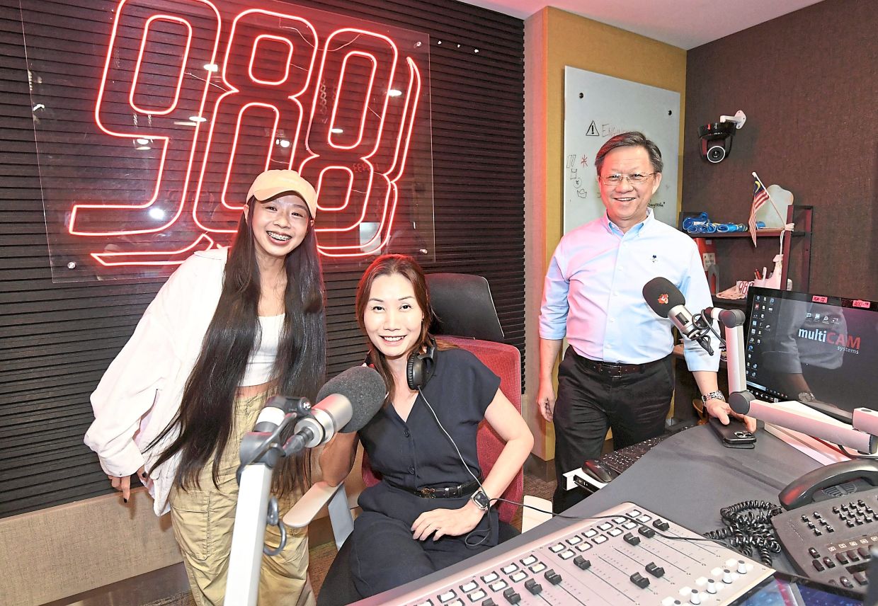(From left) Ng, Tan and Chan at the 988 studio at Menara Star in Petaling Jaya.