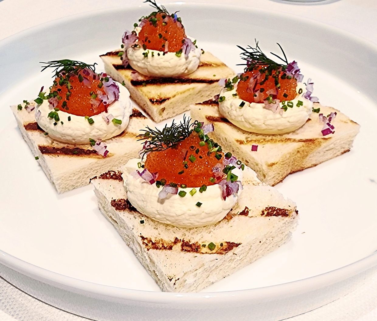 Nordic vendace roe is the star of this triumphant starter.