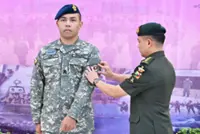 Badge presentation for deployment of Brunei representative to observer team in Cambodia