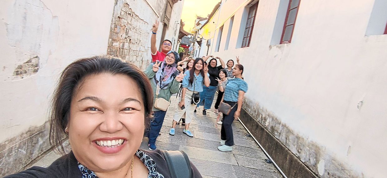 Sabah journalists at one of the spots on Quzhou, China.