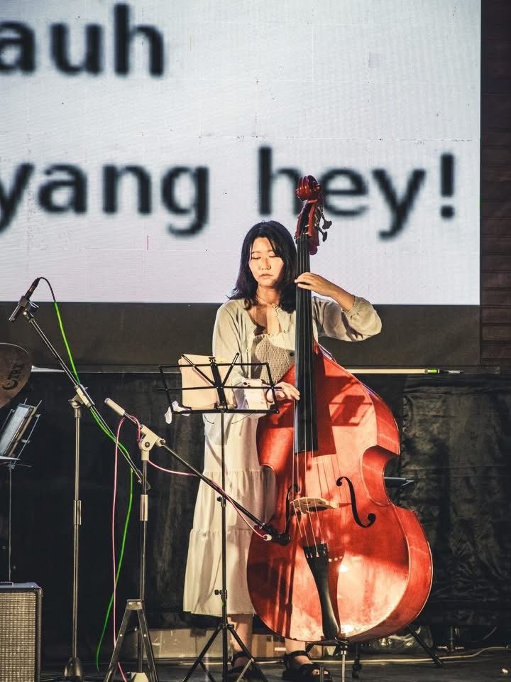 A bassist delivers a smooth groove during the weekend-long festival.