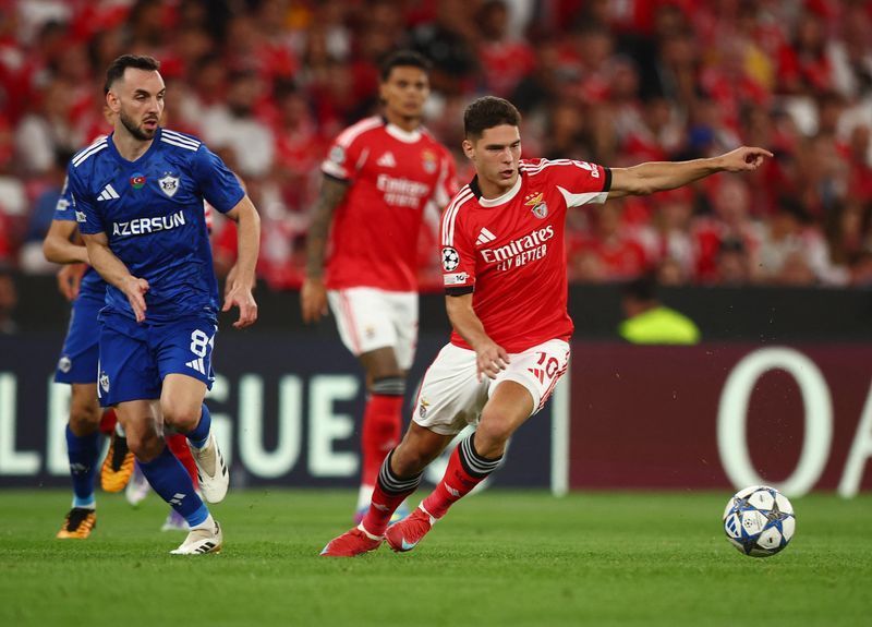 Soccer-Qarabag stun Benfica with 3-2 comeback win in Lisbon
