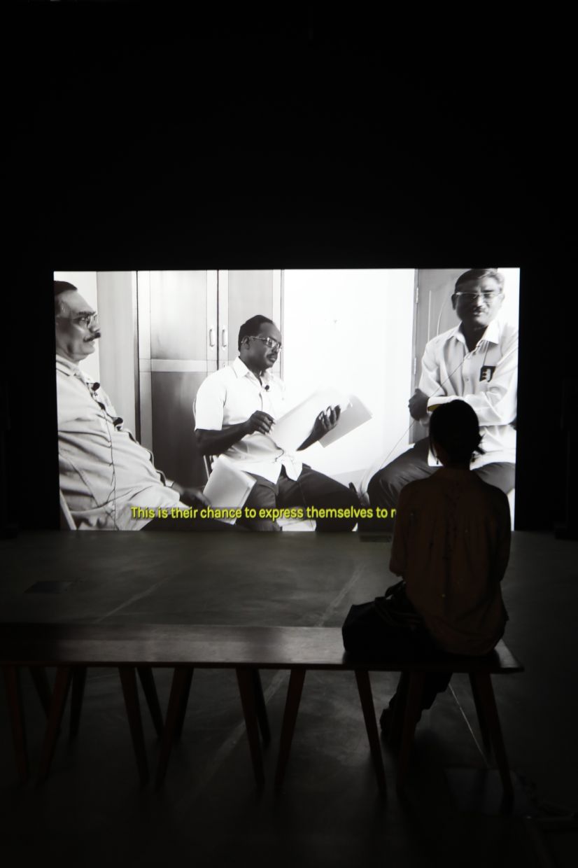 A view of the 'Coolies Chorus' video installation at the 'Plantation Plot' exhibition at Ilham Gallery in KL. Photo: Low Lay Phon/The Star