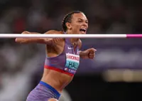 Athletics-American Hall makes a statement on first day of heptathlon