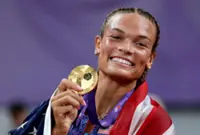 Athletics-Hall lands heptathlon gold, bronze shared after points tie