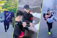 Concerns rise over Chinese male climbing companions carrying women, massaging legs