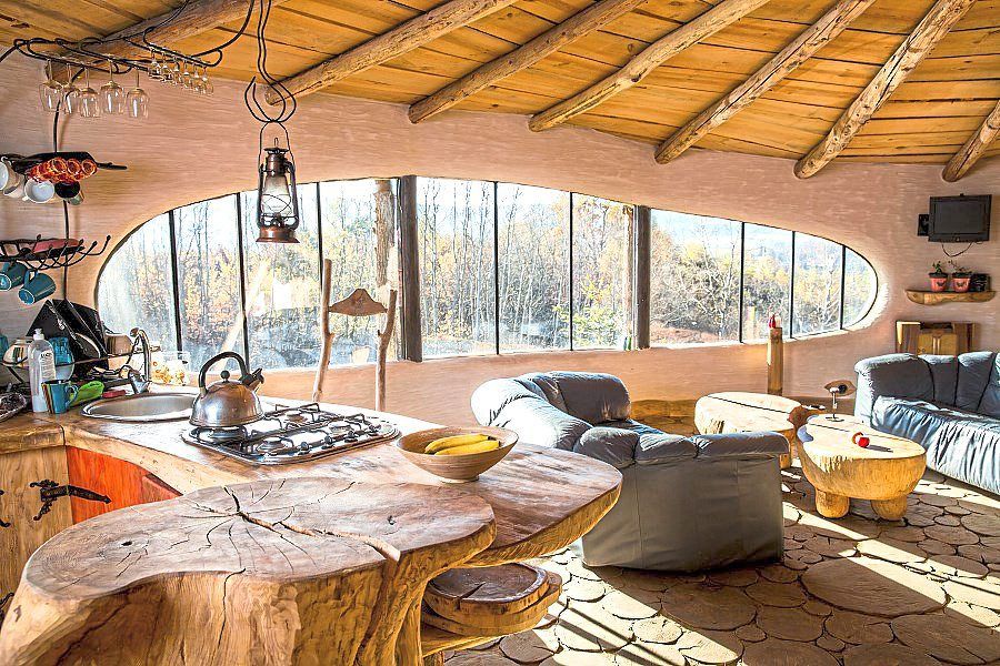 The interior of the Hobbitowa hobbit house in Poland. — Hobbitowa