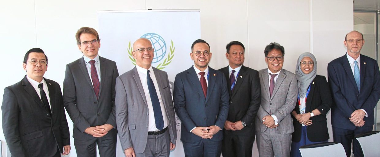 Steven Sim (fourth from left), together with the Kesuma and Perkeso delegation, bringing Malaysia’s voice in strengthening social security to the world stage in Geneva in June 2024