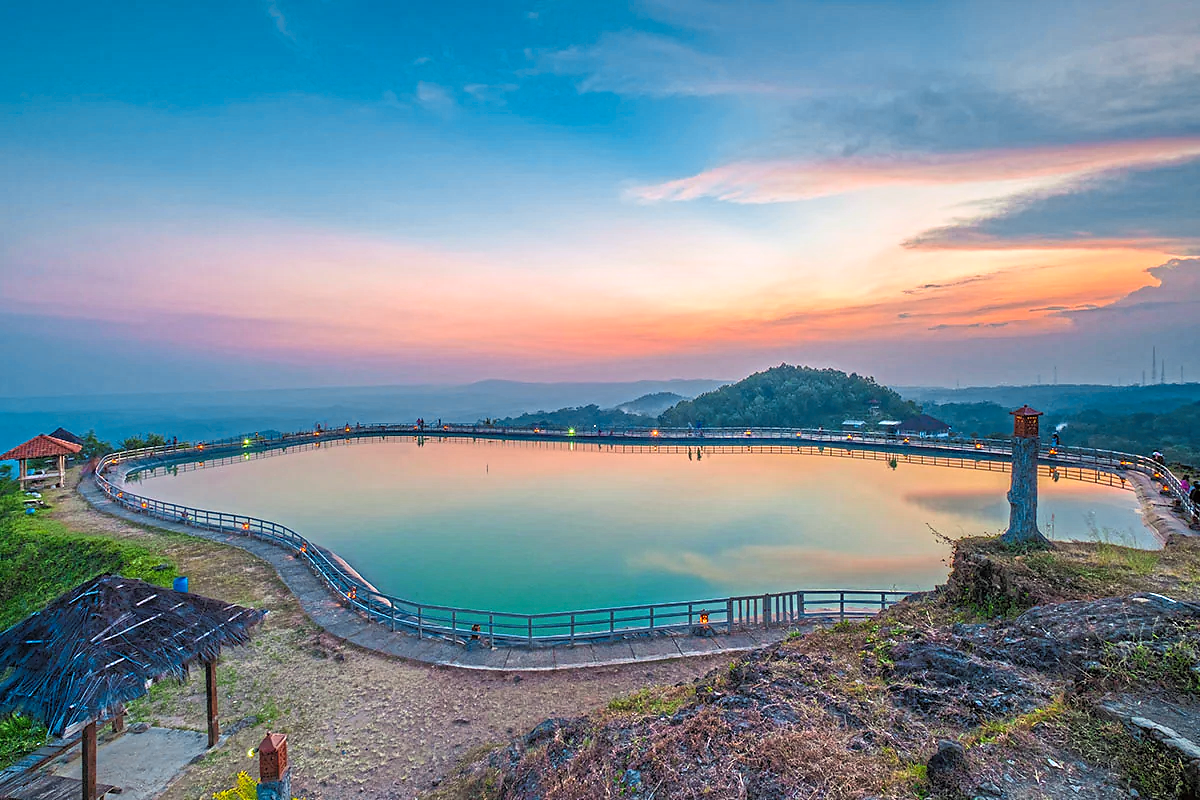Indonesia’s Desa Wisata Nglanggeran features a scenic reservoir called Embung Nglanggeran. — Desa Wisata Nglanggeran