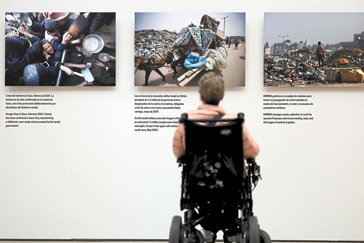 The exhibition contains photographs from anonymous photographers collaborating with UNRWA. Photo: AFP