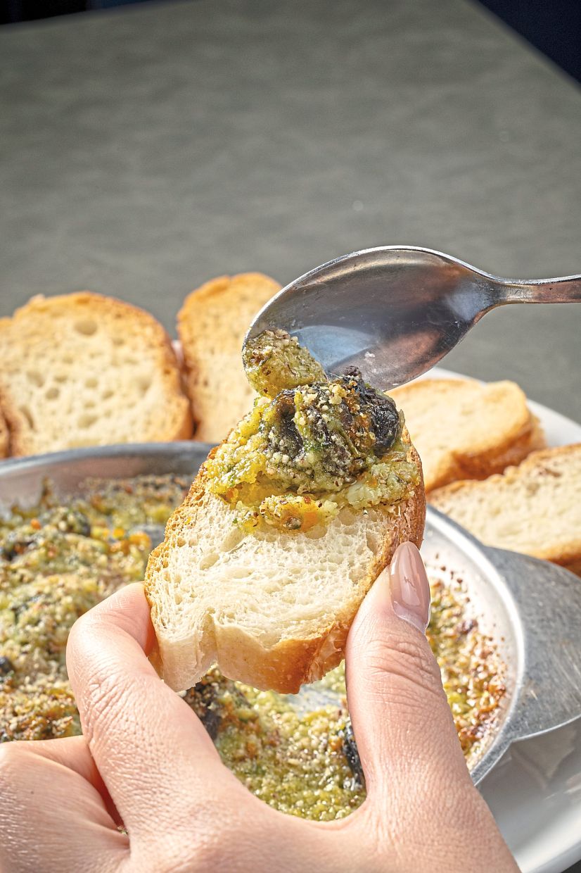 Escargot Baked with Walnut Garlic Butter.