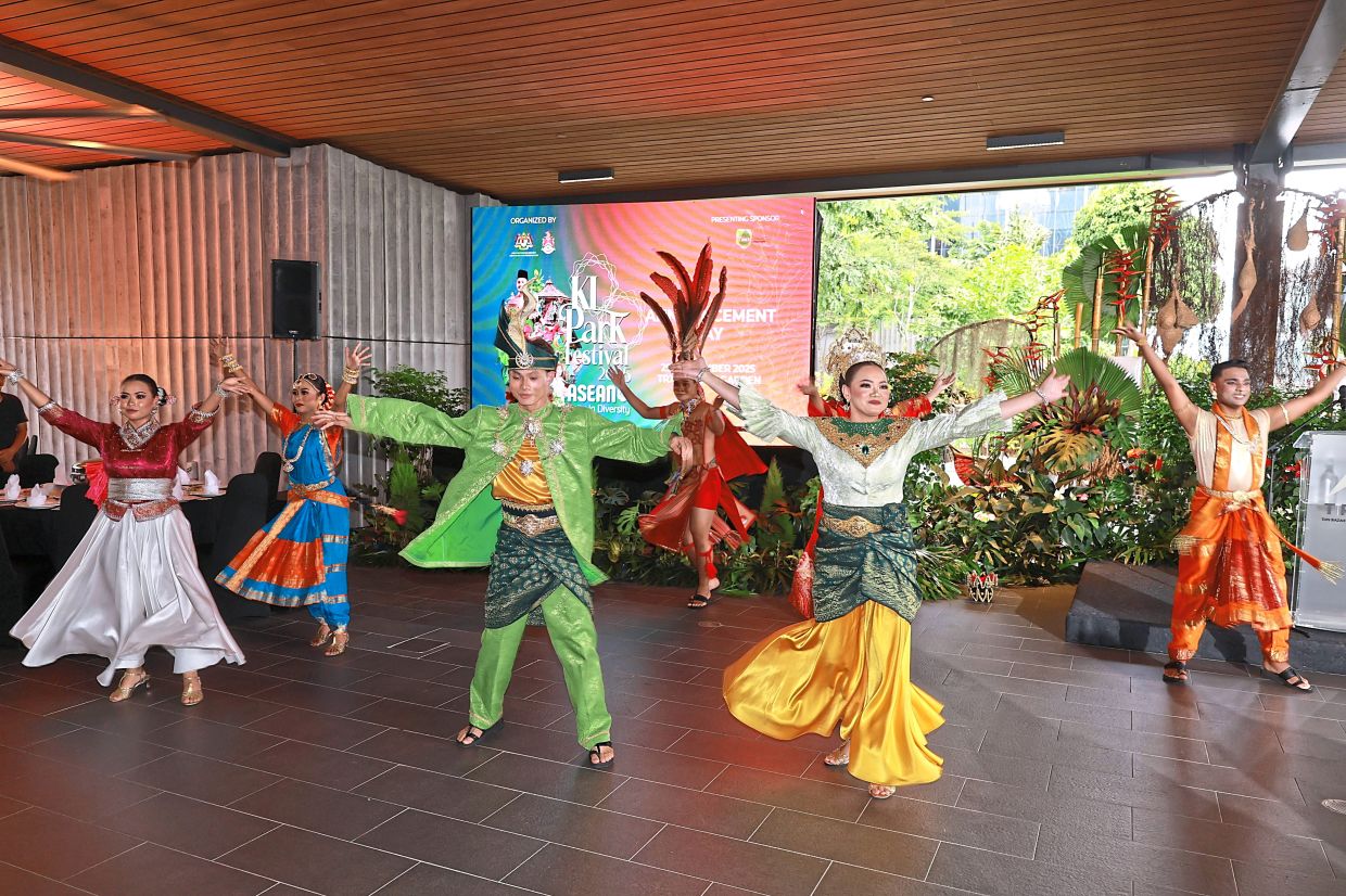 Dancers from Kuala Lumpur City Hall’s Culture, Tourism and Sports Department performing during the announcement at the rooftop garden of TRX Exchange.