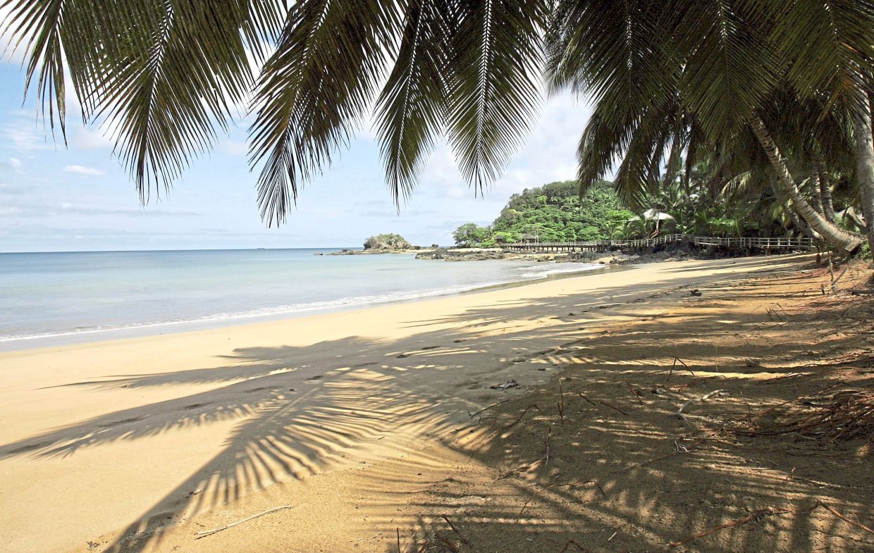 A file photo of a beach on Principe Island. 