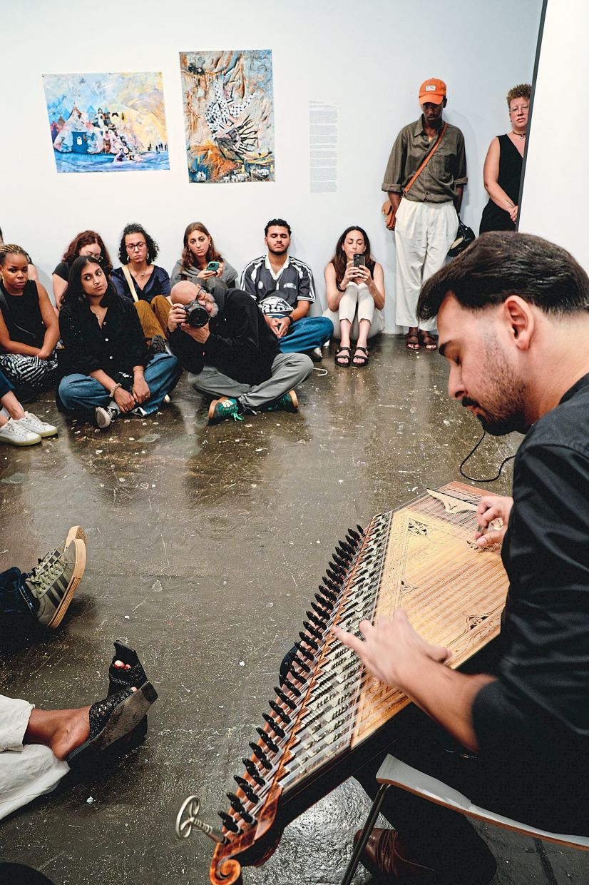Zreik, a Palestinian-born musician, set a sombre tone for the show, which was staged at Recess Art in Brooklyn as the first leg of a brief American tour. Photo: The New York Times/Shuran Huang
