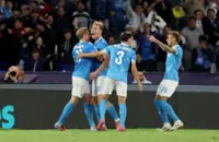 Soccer-Napoli's Hojlund nets double in 2-1 win over Sporting