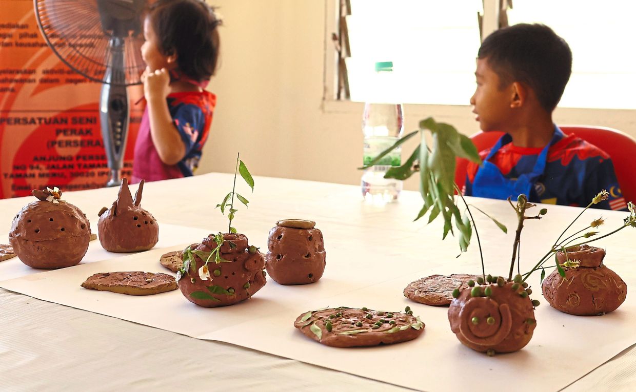 Some of the ceramics products made by the children at the Persera workshop in Ipoh during the school holidays. — Photos: RONNIE CHIN and courtesy pix