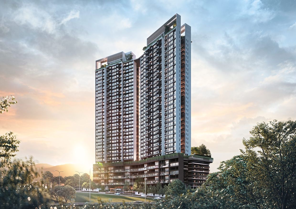 A front-facing view of Sfera’s residential block showcases its sleek and modern architecture. Sfera is connected to Wangsa Walk Mall via a covered link bridge, providing residents with easy access and exceptional convenience.