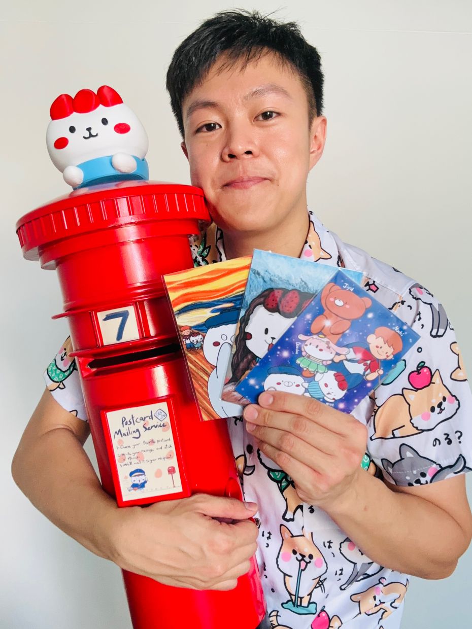 This little red postbox goes with Teoh to every pop-up event. — TEOH LIP SHENG