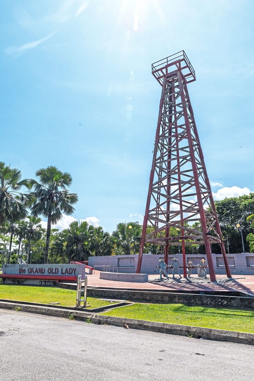 Miri’s first oil well, affectionately known as The Grand Old Lady, standing as a proud reminder of the city’s petroleum heritage.