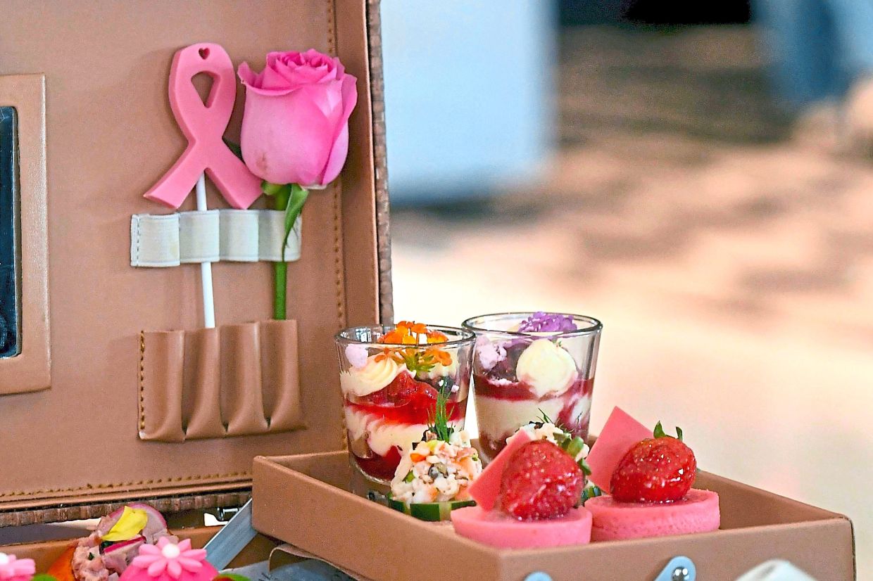A good cause calls for the Pink Serenity Afternoon Tea with vanilla strawberry Eton mess, ebi prawn tartar with cucumber, caviar and rose water cheese cake.