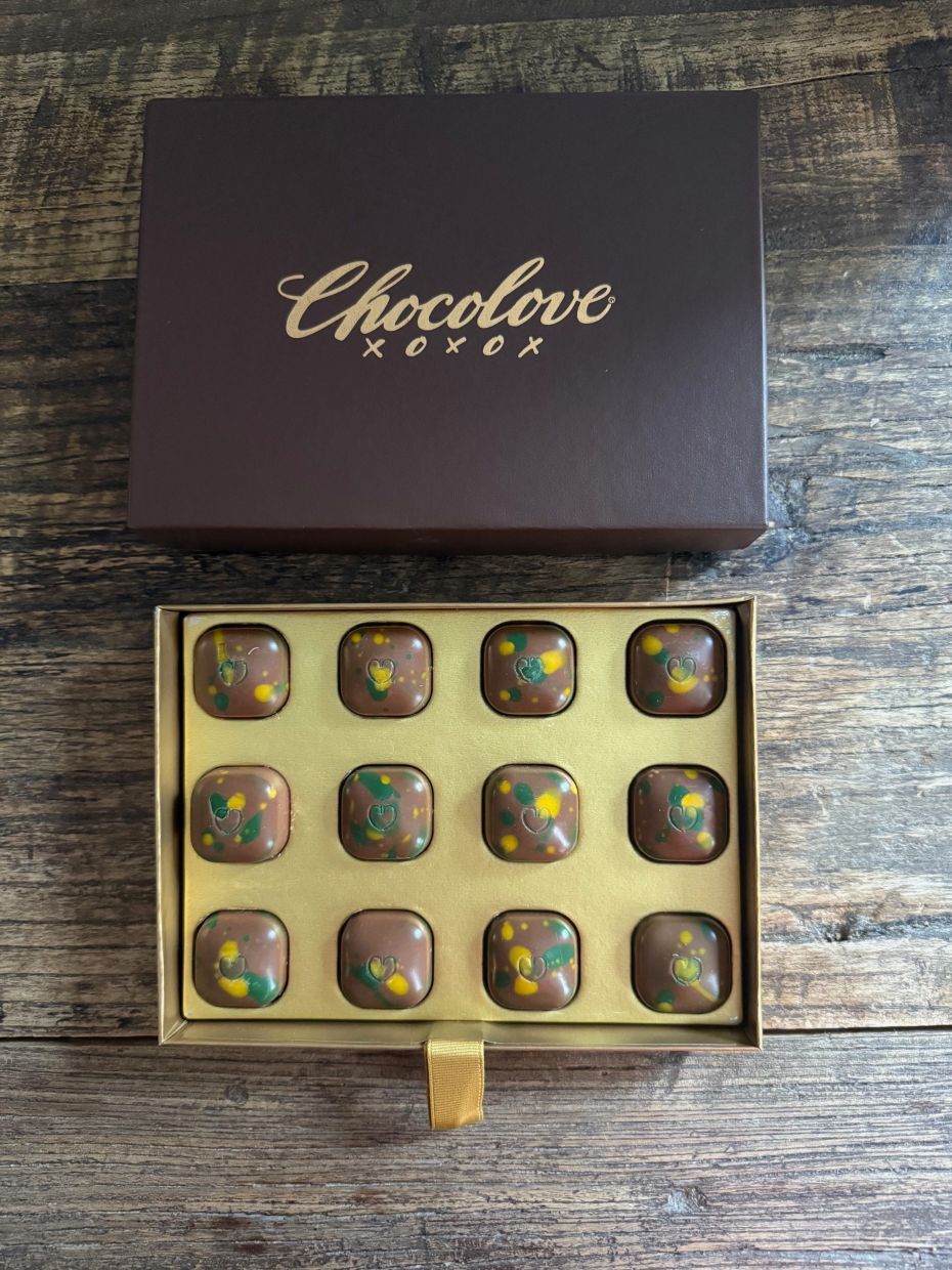 Pieces of Dubai chocolate by Chocolove are displayed in New York. – Photo: Katie Workman, via AP