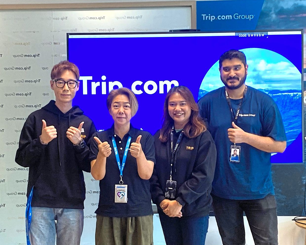 Malaysia’s Trip.com team includes (from left) Hector Teh, Thong, Liyana Mohammad and Arvin Singh. — Handout