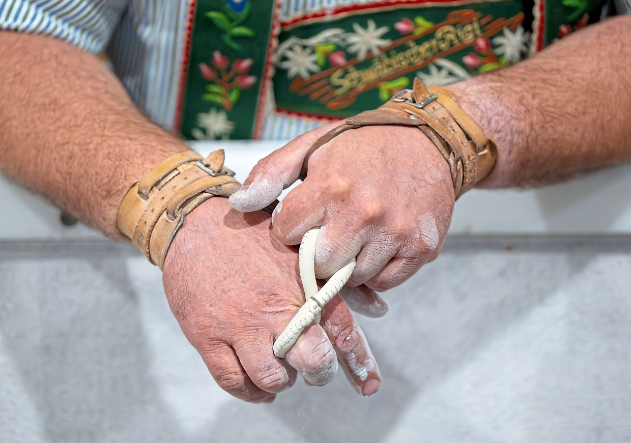 Warming up before the Bavarian contest.