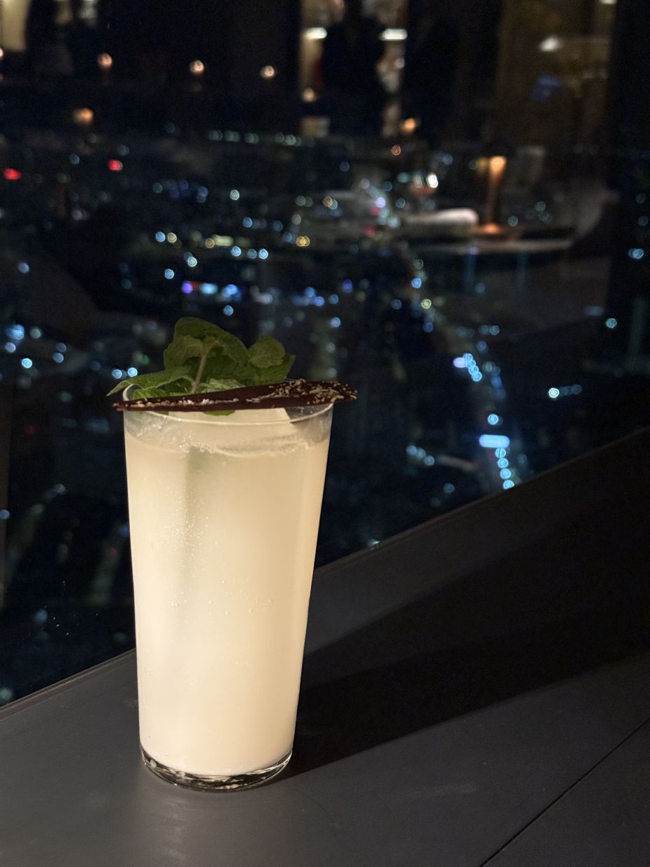 The Cacao-Nut Highball is a refreshing mix of chocolate and coconut flavours.