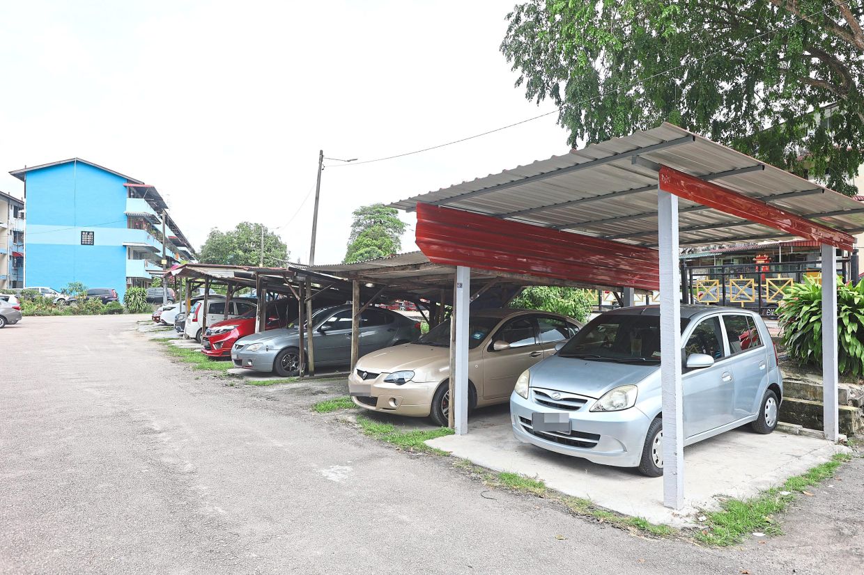 Several structures put up at Taman Ungku Tun Aminah flats.
