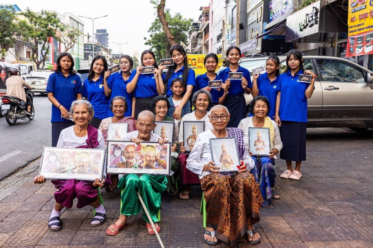 The Apsara Grannies and young artists from CCF have bridged the generations with their latest collaboration. - Supplied