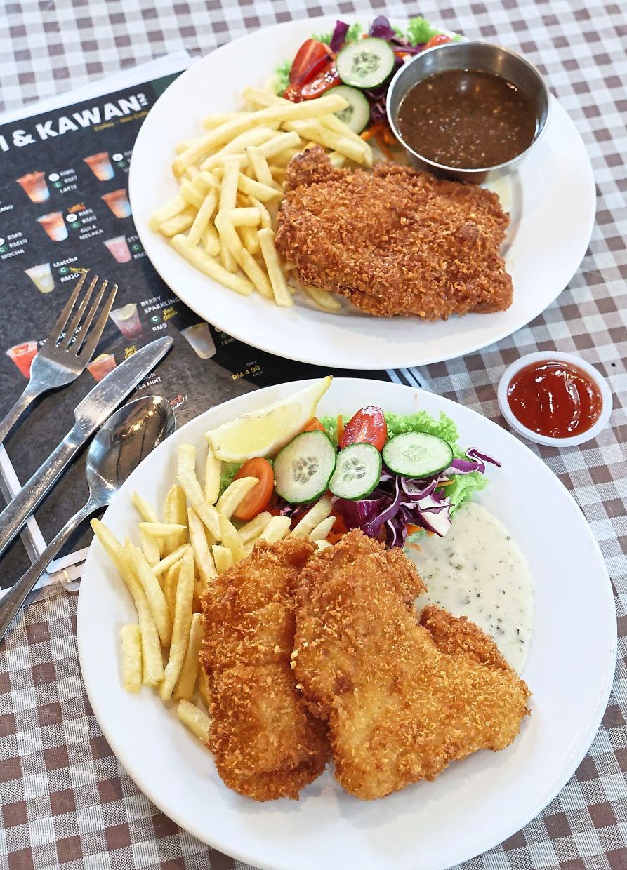 Crispy Blackpepper Chicken Chop and Fish and Chips