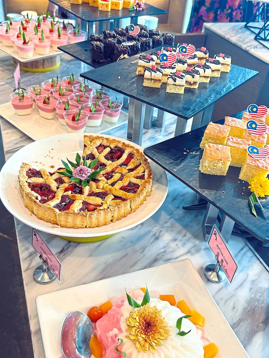 Pink panna cotta, mochi and traditional ‘kuih’ at Utara Coffee House’s Pink Hi-Tea Buffet.