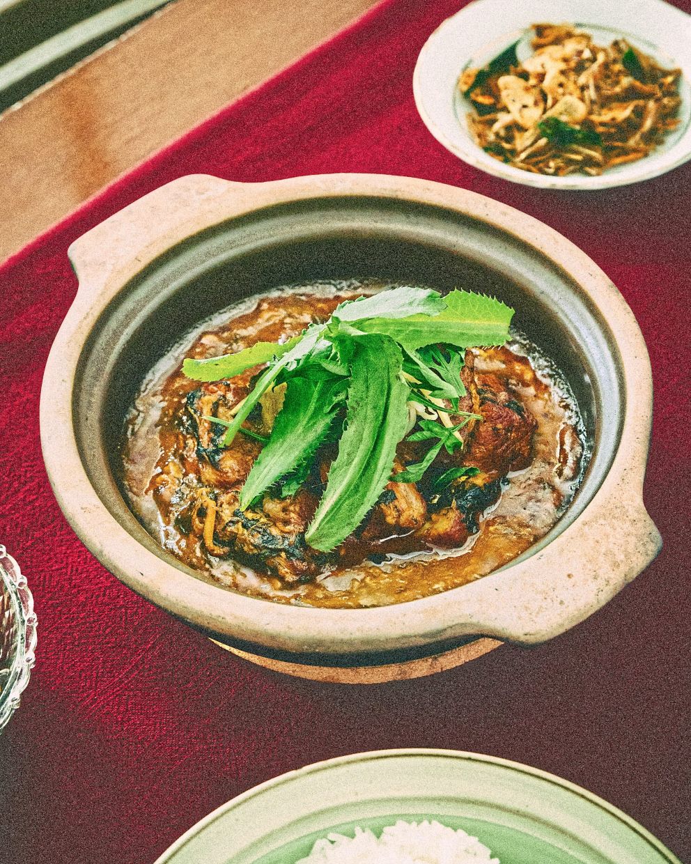 The pop-up highlights the intricacies of traditional Myanmar dishes like this delicious pork belly curry with roselle leaves, bamboo shoots and green mango. — The Teahouse Upstairs
