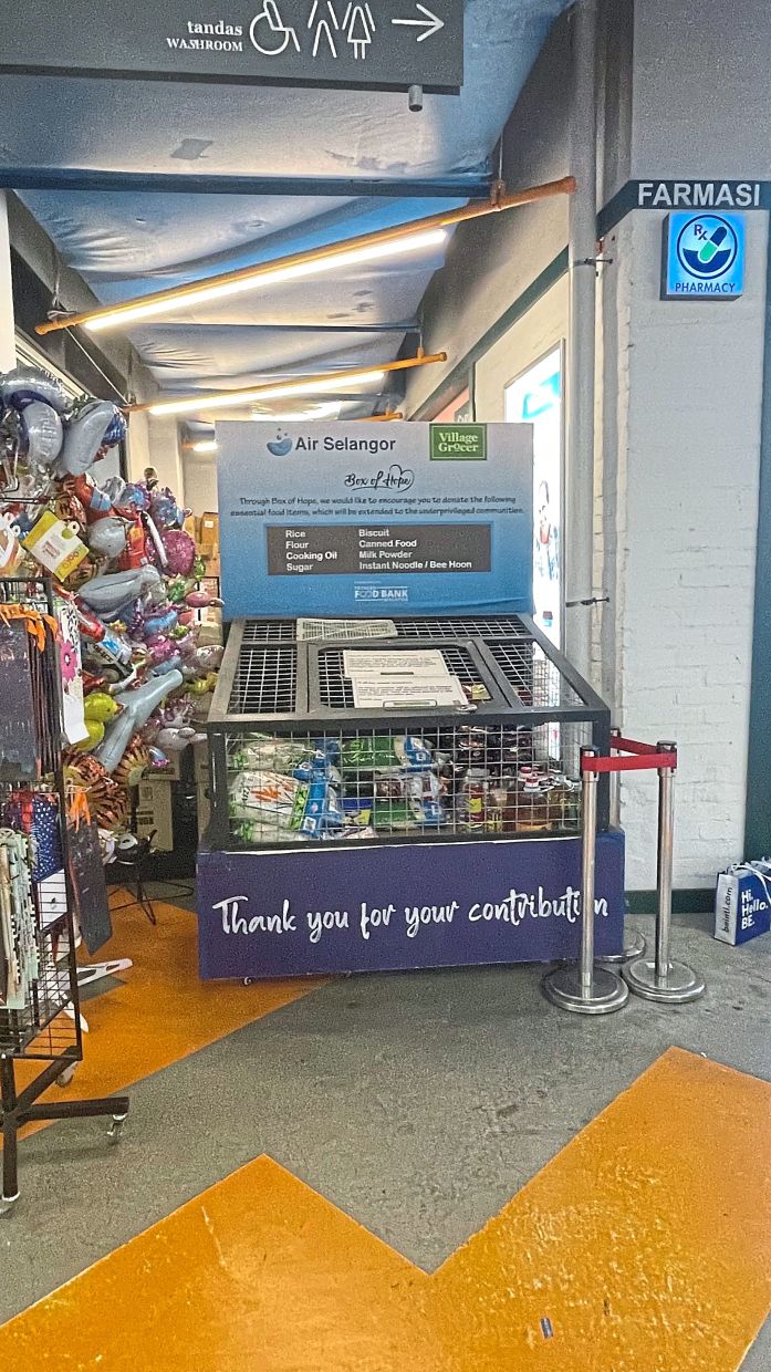 Village Grocer’s Box of Hope at its outlet in Cyberjaya