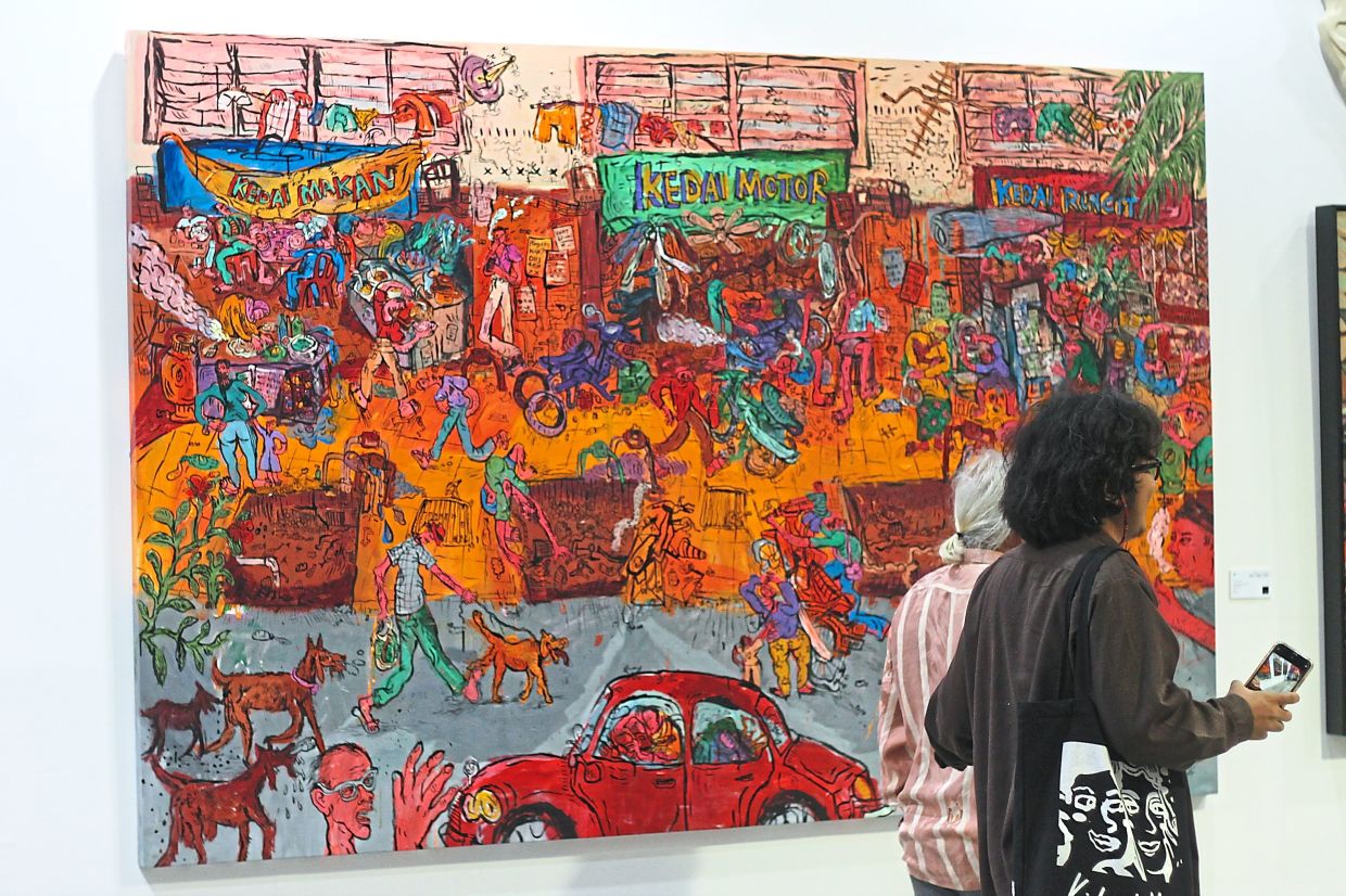 An artwork by Kide Baharudin, supported by Galeri Puteh. Nizam says he is among many local artists who could achieve international recognition with government support. Photo: Filepic/The Star 