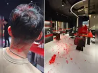 QuickCheck: Did two people get covered in red paint in a JB salon?