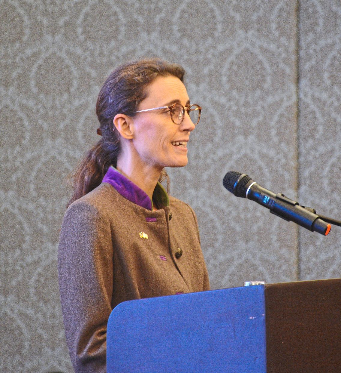 Ambassador of the Federal Republic of Germany to Malaysia, Silke Riecken-Darr, delivering her speech during the German Unity Day reception in Penang.