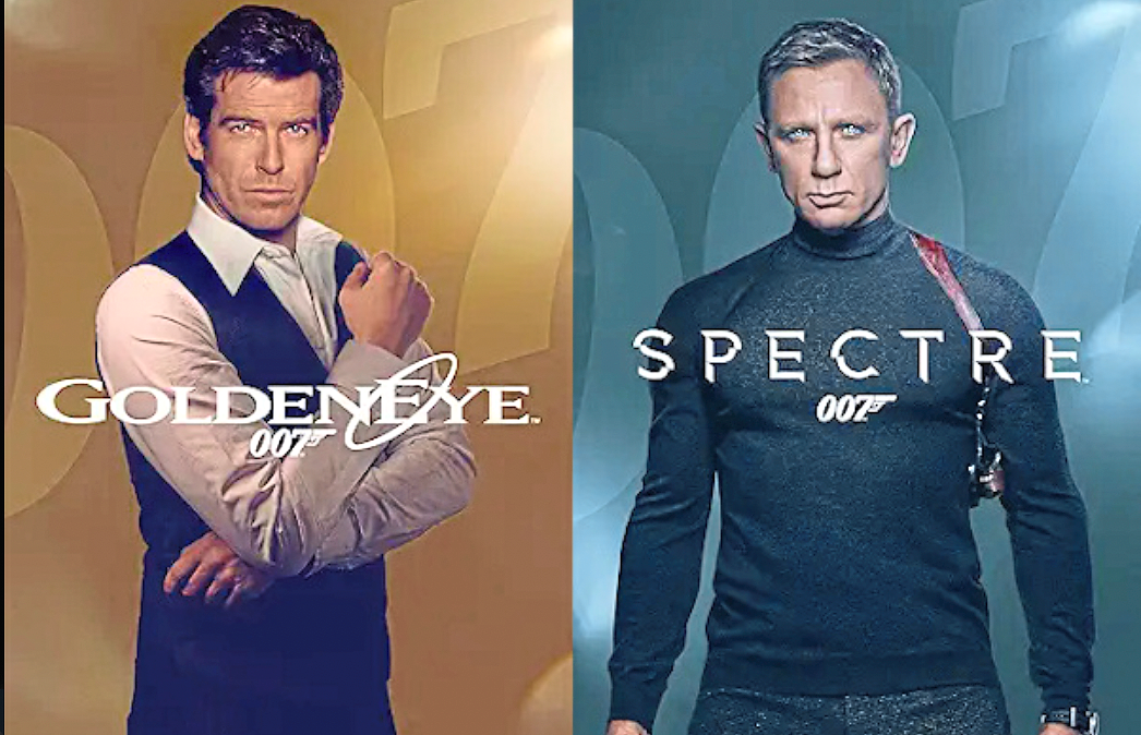Pierce Brosnan (left) and Daniel Craig sans gun.