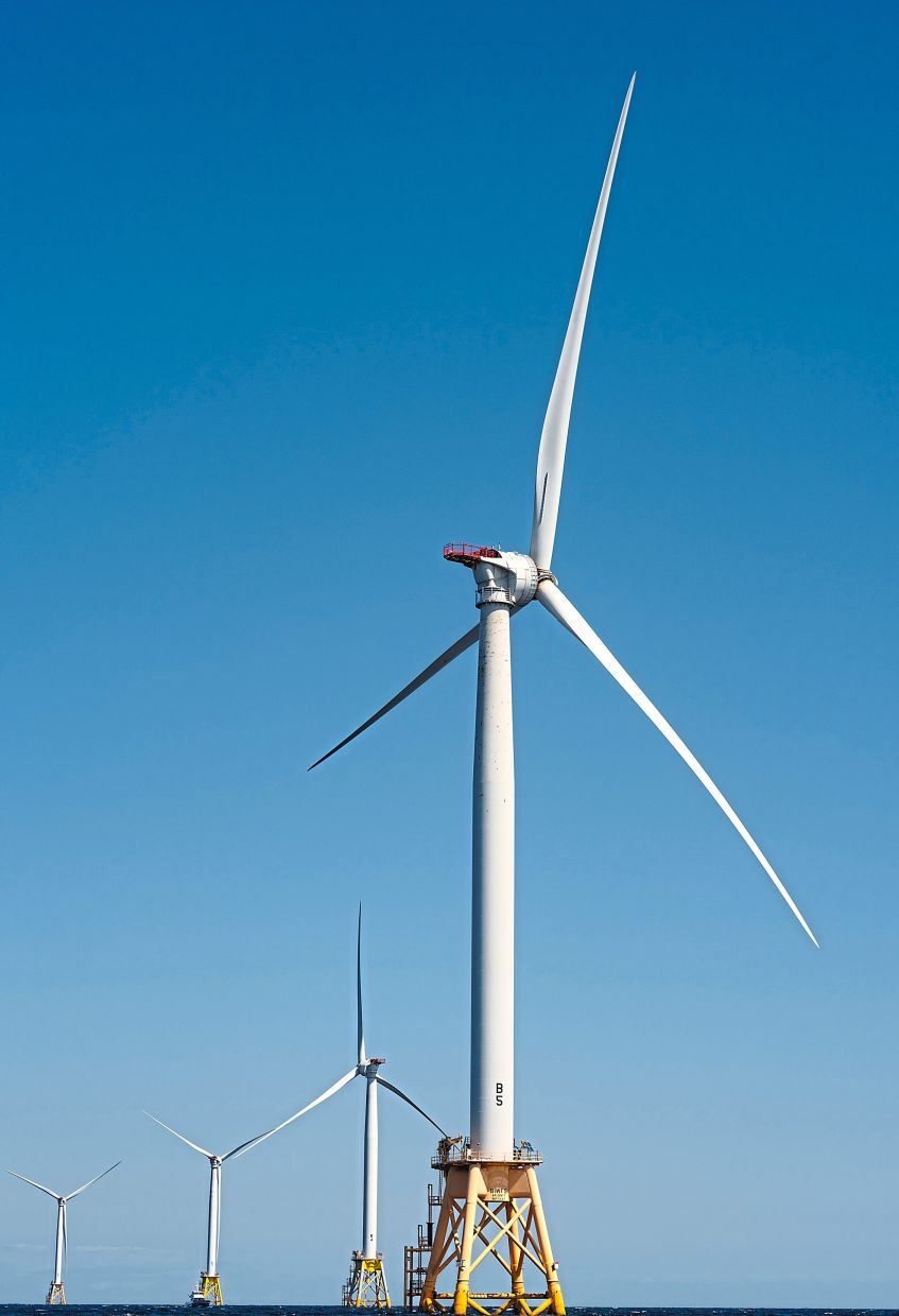 The Block Island Wind Farm, roughly three miles offshore of Block Island. — Lucy Lu/The New York Times