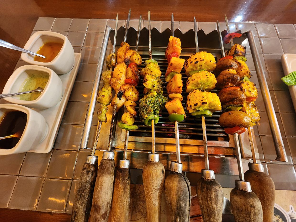 The grilled fare is served table-side. 