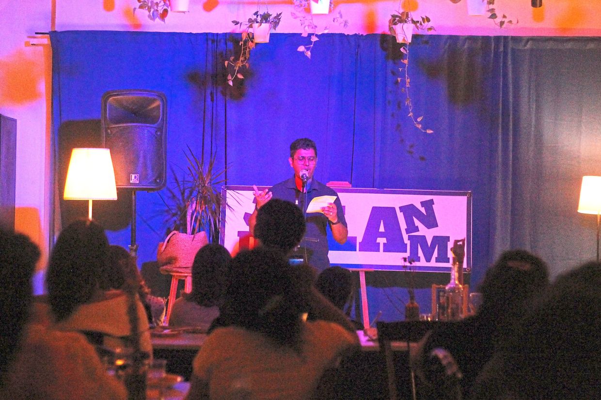 The SEA Slam poetry competition brings together 12 poets from across the region, including Emmanuel Yogan (pic), selected from an open call. Photo: Jalan Dalam