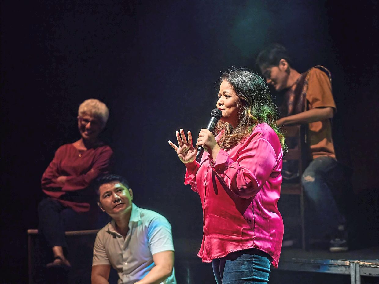'Stand Up, Sis!', hosted by Shaimaine (right), takes place at Tong Shin Terrace in KL on Oct 26, spotlighting empowerment and women comedians. Photo: Robin Wong
