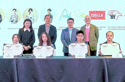 Standing from left: Lim, Tan, Ong and Leong at the launch of MIFF FDC 2026, MIFF FDC Club and xOrdinary showcase. — MUHAMAD SHAHRIL ROSLI/The Star