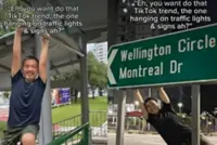 Singapore agency warns against TikTok trend of hanging on to traffic lights and street signs