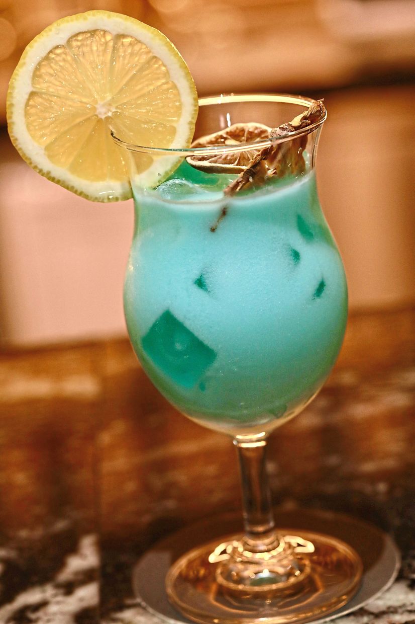 Jack Forest is a delightful concoction of rum, pineapple, blue curacao and coconut.