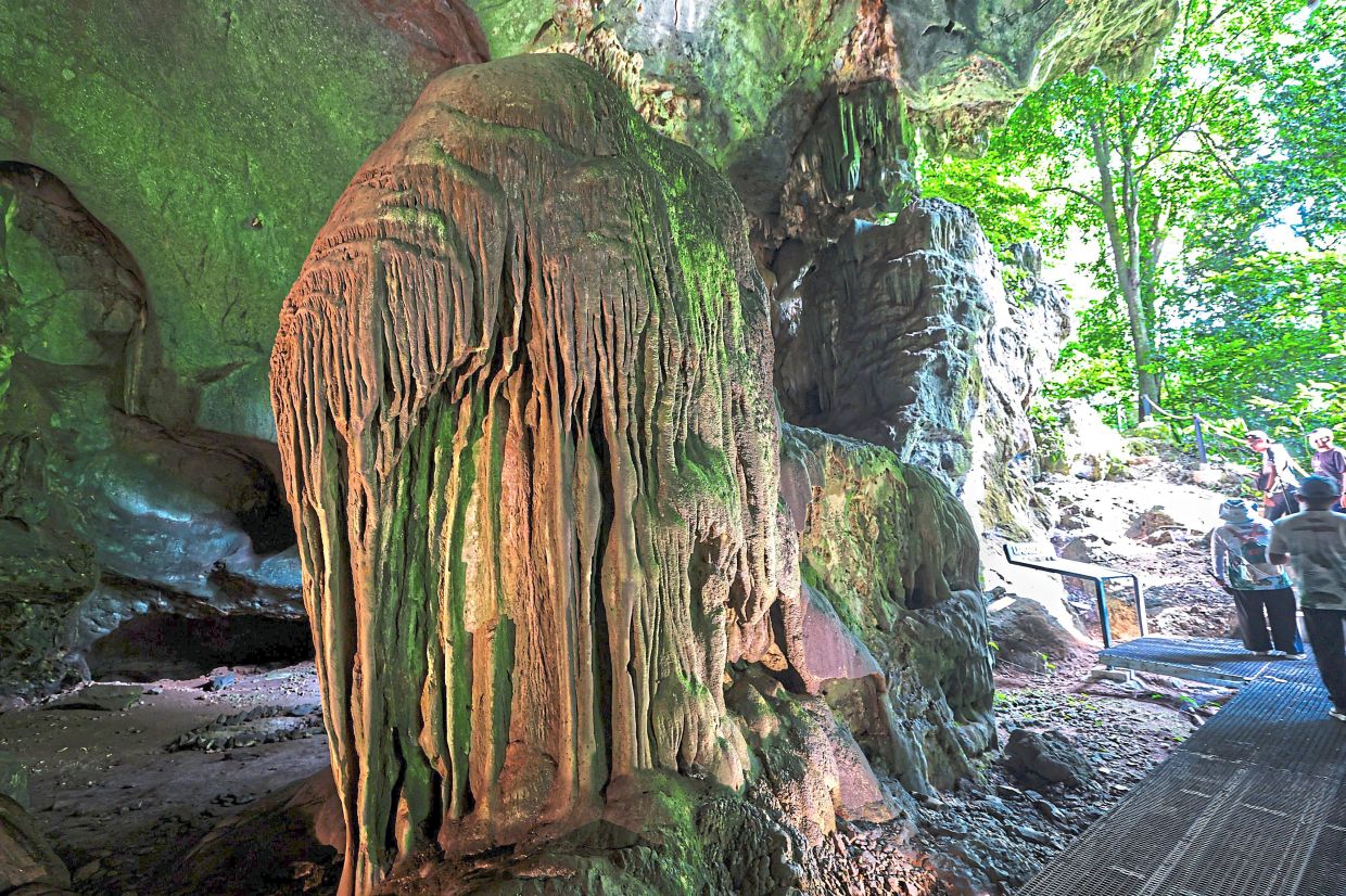 A rock formation in the shape of an elephant found in Gua Bama.