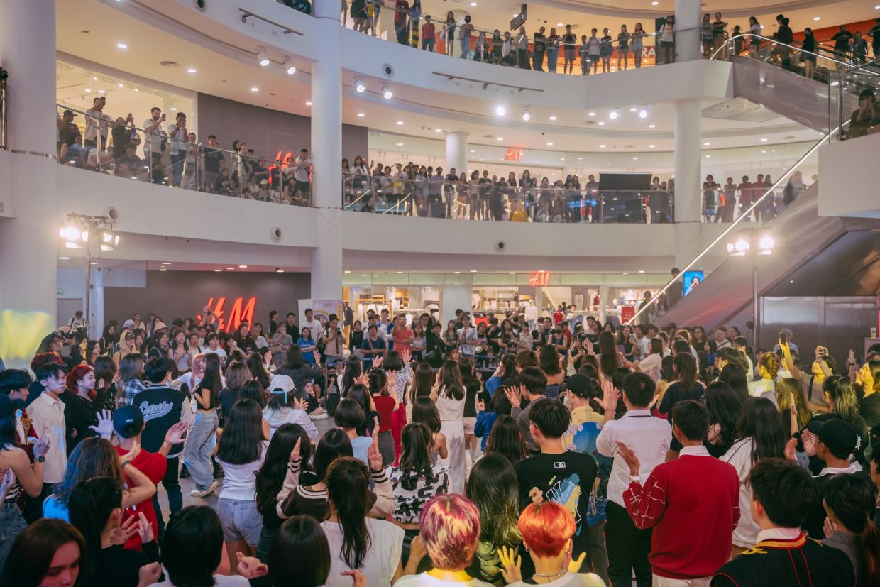 Spectators lining the balconies to cheer on the contestants coming from across Asia for the fourth edition of Battle Mania, an international street dance showdown.