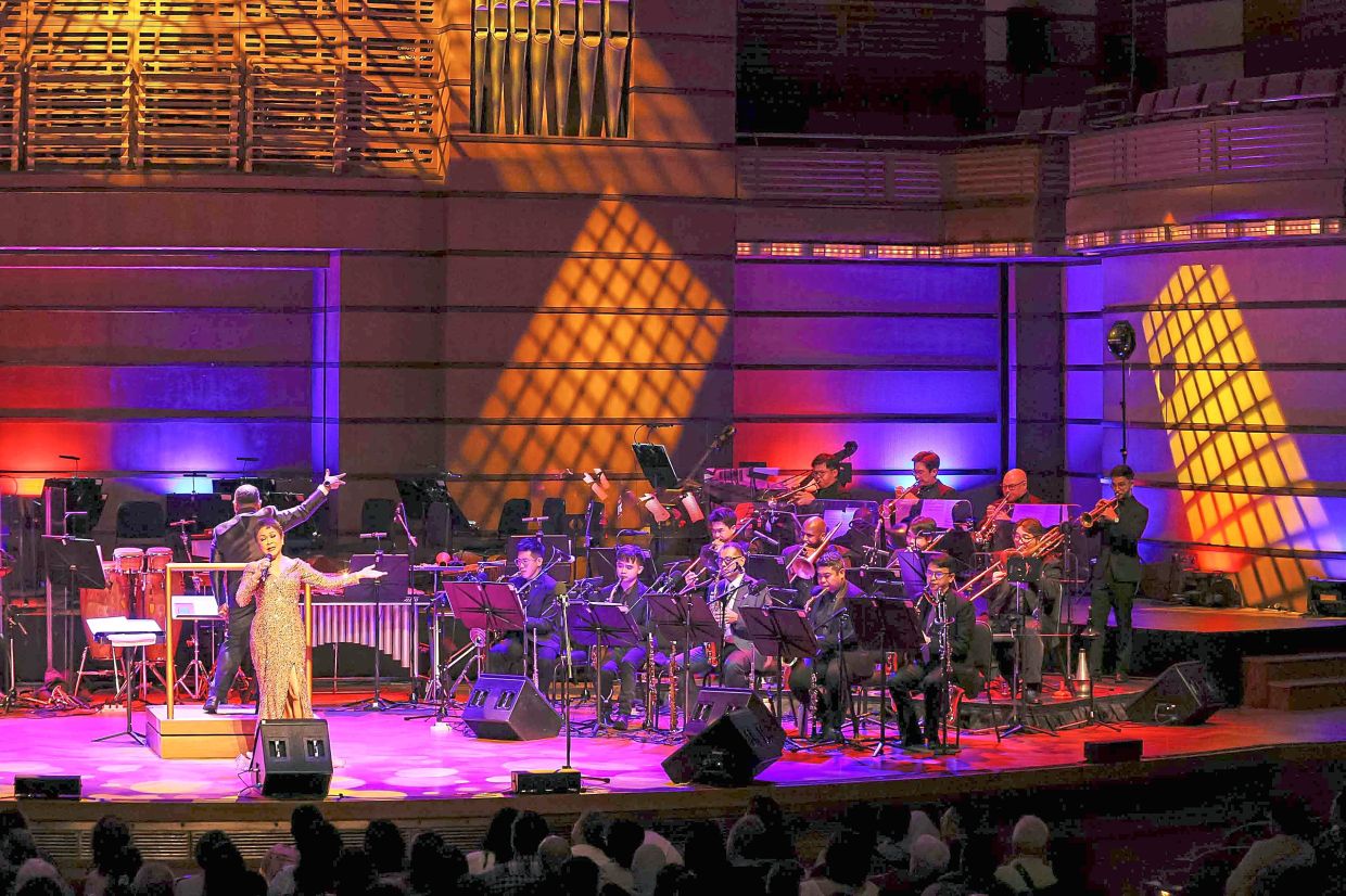 Delfino delivering her rendition of ‘That Old Black Magic’.