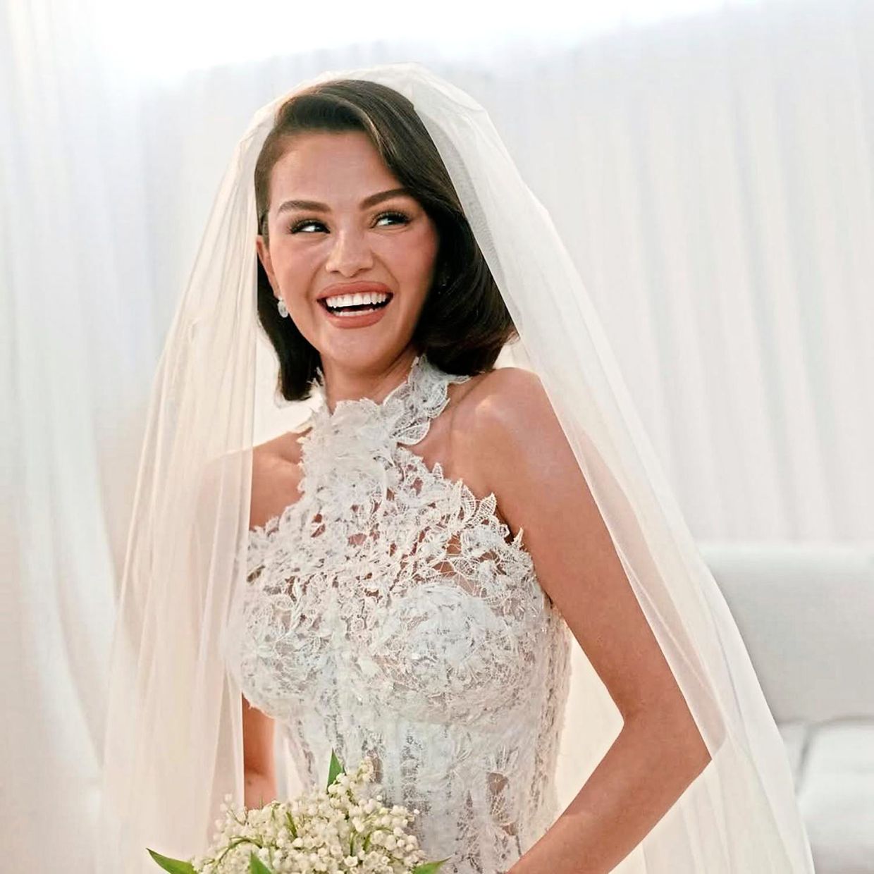 There is no shifting attention away from the wedding gown. What the bride wears will always be remembered. Photo: Instagram/Selena Gomez